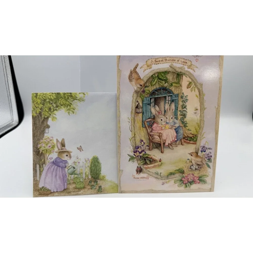 Vintage Susan Wheeler Bunny Rabbit Greeting Cards - 